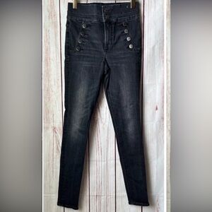 EXPRESS Stretch legging super high rise black gray jeans pants women size